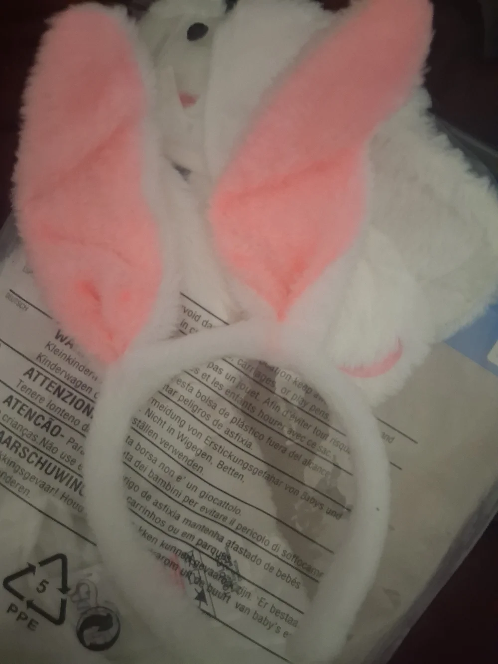 Charades Little Bunny Kids White Costume with Pink Accents